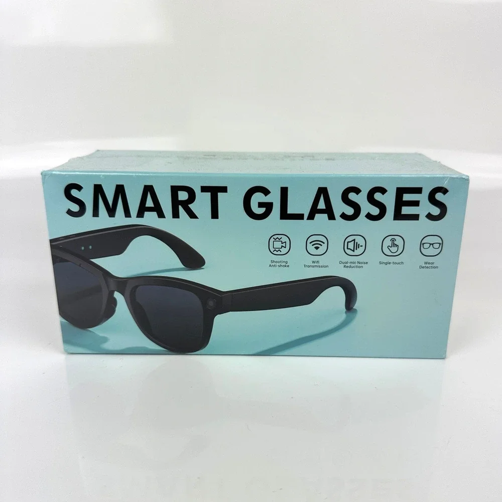 M02 8MP Camera AI Smart Glasses Black Frame with Photochromic Lenses New Sealed